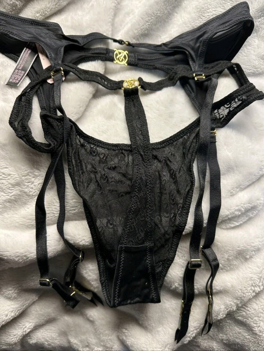 Victoria's secret very sexy ICON garter belt with attached thong panty SMALL